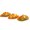 Pack de 3 mini croissants rellenos de tomate, aguacate y pollo