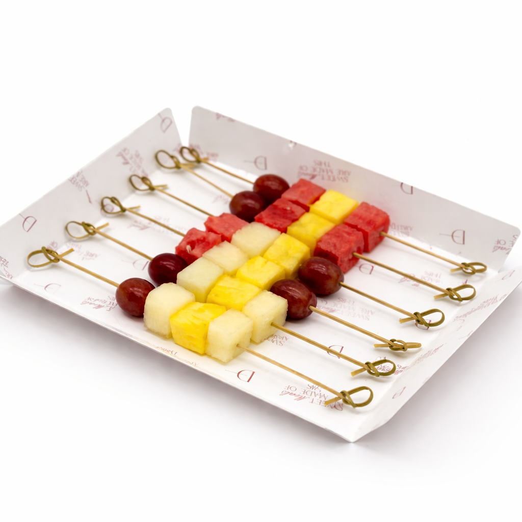 Pack de surtido de 20 brochetas de fruta