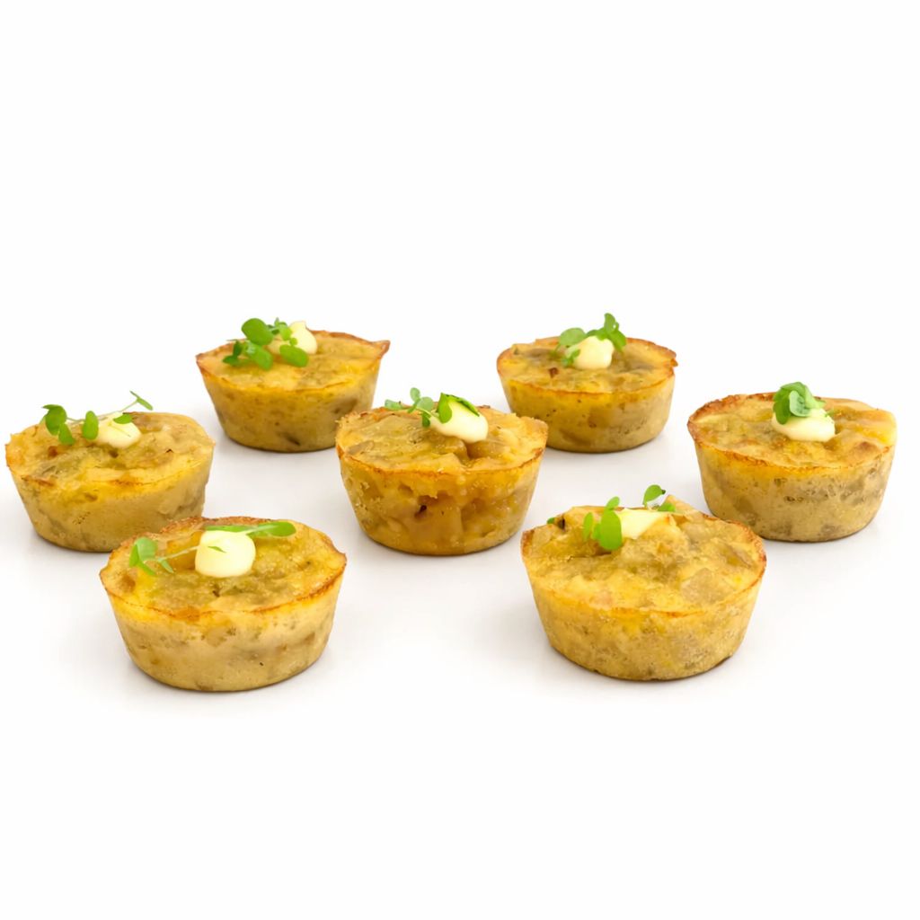 Pack de 20 mini tortillitas de patata y cebolla horneadas con mayonesa coreana