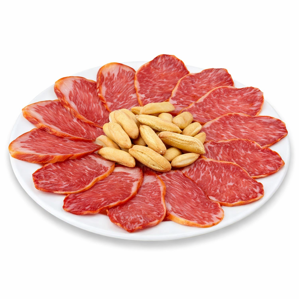 Lomo ibérico de bellota 100% cortado a mano con picos (100GR)