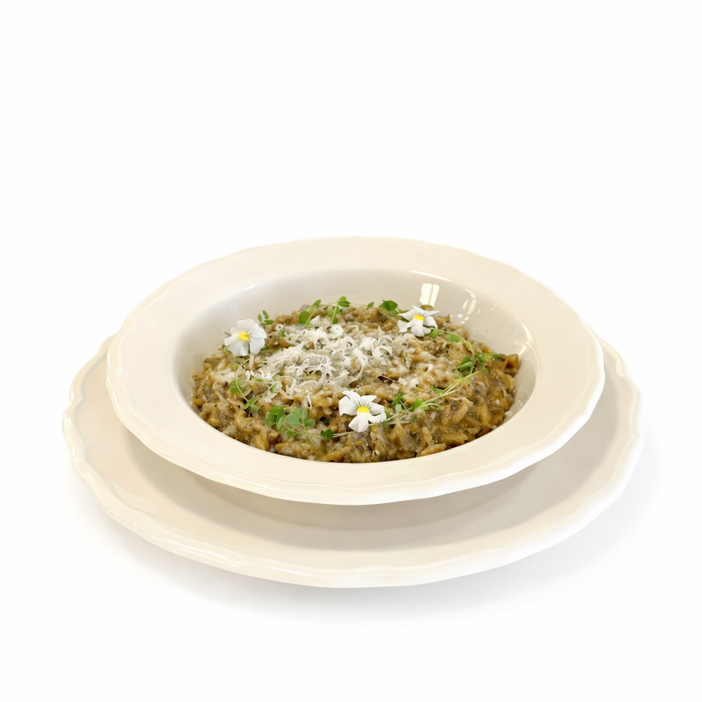 Falso risotto de hongos y trufa negra a la parmesana