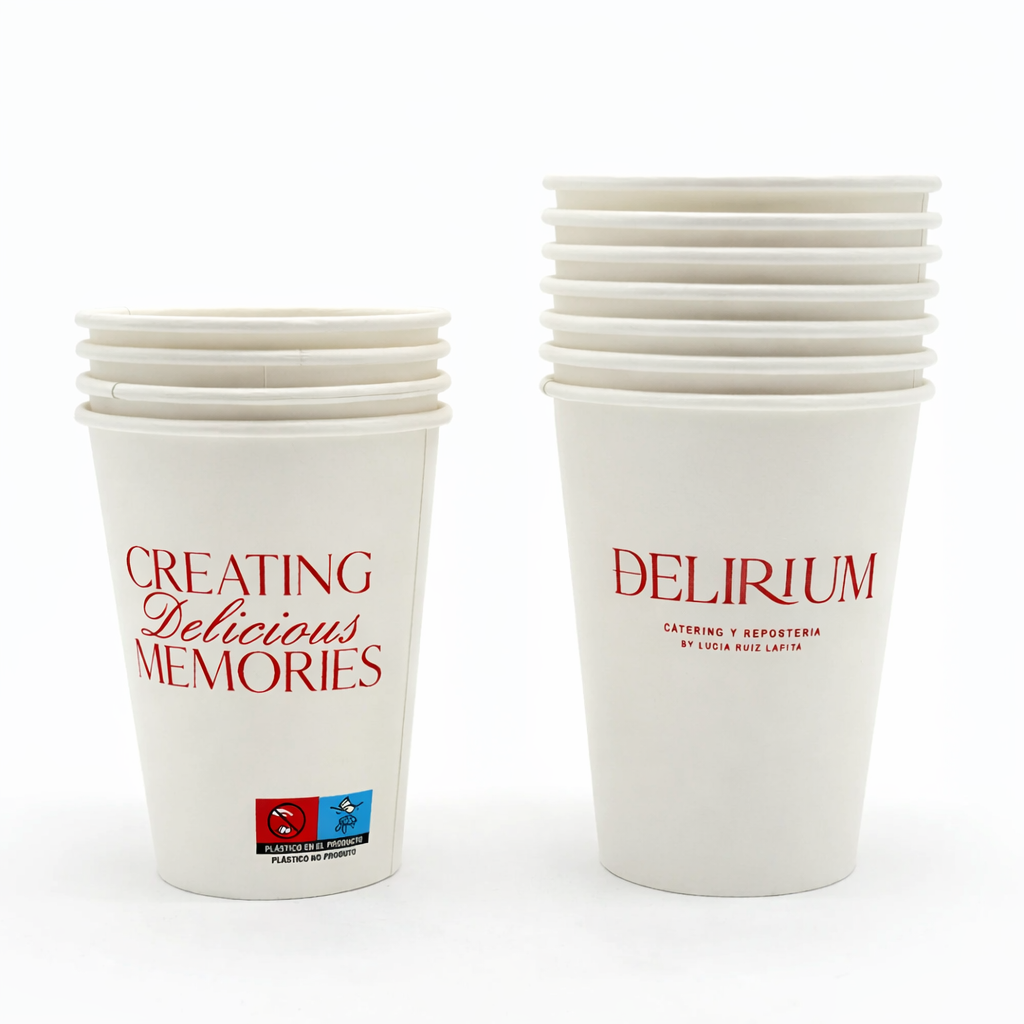 Set de 10 vasos desechables y servilletas